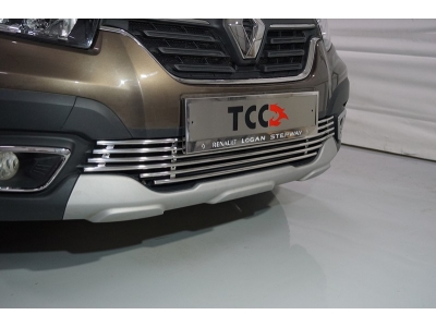 Накладка решетки радиатора нижняя 12 мм ТСС для Renault Logan Stepway 2018-2021