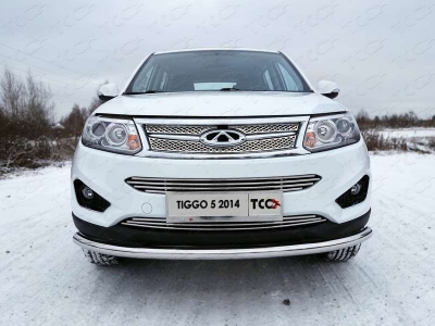 Накладка решётки радиатора нижняя 12 мм ТСС для Chery Tiggo 5 2014-2021
