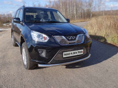 Защита переднего бампера 60 мм ТСС для Chery Tiggo FL 2013-2016