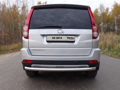 Защита заднего бампера 60 мм ТСС для Great Wall Hover H3 New 2014-2015