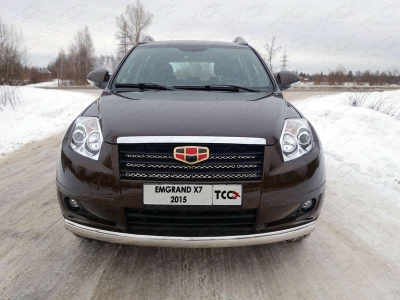 Защита передняя овальная 75-42 мм ТСС для Geely Emgrand X7 2013-2016
