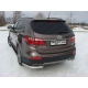 Защита заднего бампера уголки 60 мм ТСС для Hyundai Santa Fe Grand 2014-2016