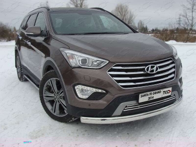 Накладка решётки радиатора 16 мм ТСС для Hyundai Santa Fe Grand 2014-2016