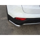 Защита заднего бампера уголки 75х42 мм ТСС для Hyundai Santa Fe 2012-2015