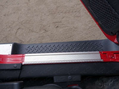 Накладки на пороги декоративные (комплект 2 шт) ТСС для Jeep Wrangler 3D 2010-2018