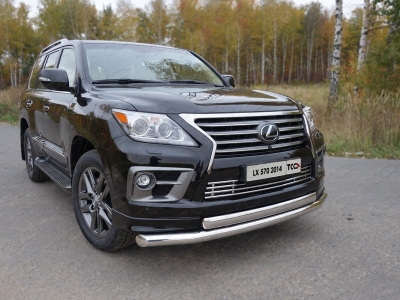 Накладка решётки радиатора 16 мм ТСС для Lexus LX-570 Sport 2014-2021
