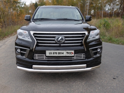 Накладка решётки радиатора 16 мм ТСС для Lexus LX-570 Sport 2014-2021