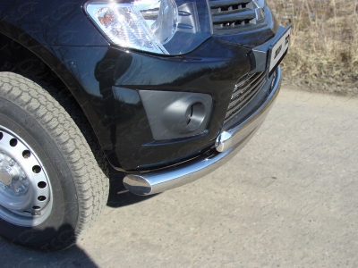 Защита передняя двойная 76-75 мм ТСС для Mitsubishi L200 2014-2015