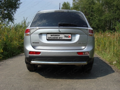 Защита заднего бампера центральная 60 мм ТСС для Mitsubishi Outlander 2012-2014
