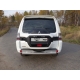 Защита заднего бампера овальная 75х42 мм ТСС для Mitsubishi Pajero 4 2014-2021