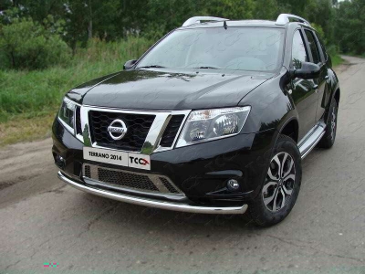 Защита переднего бампера 60 мм ТСС для Nissan Terrano 2014-2021