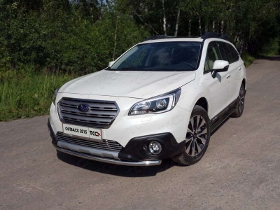 Защита переднего бампера 50 мм ТСС для Subaru Outback 2015-2021