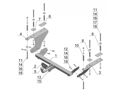 Фаркоп Avtos для Subaru Forester 2008-2013