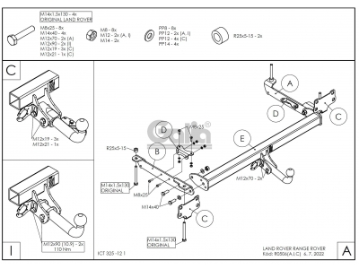 Фаркоп оцинкованный Galia шар C съемный для Land Rover Range Rover 2002-2012