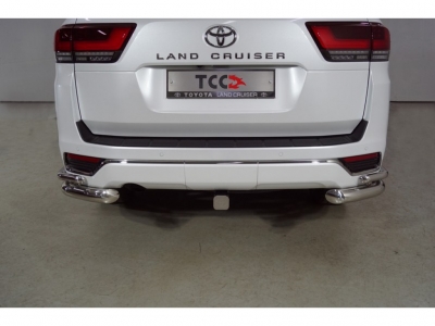 Защита заднего бампера уголки 76-42 для Toyota Land Cruiser 300 70TH ANNIVERSARY 2021–н.в.