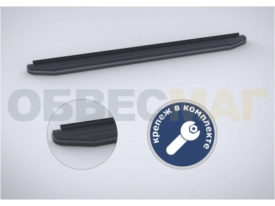 Пороги алюминиевые Rival Black для Volkswagen Teramont 2018-2021
