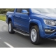Пороги алюминиевые Rival Premium для Volkswagen Amarok 2016-2021