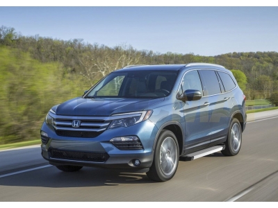 Пороги алюминиевые Rival Silver New для Honda Pilot 2016-2021