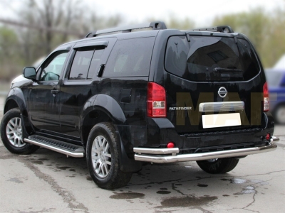Защита задняя с уголками 76-53 мм для Nissan Pathfinder 2004-2009