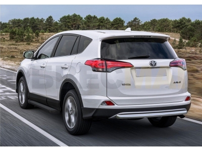 Пороги алюминиевые Rival Black для Toyota RAV4 2013-2019