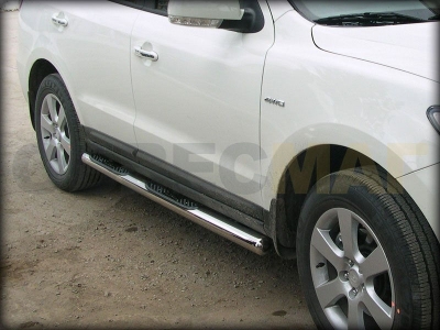 Пороги труба с накладками 76 мм Технотек для Toyota RAV-4 2000-2005