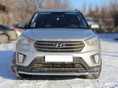 Защита переднего бампера 53 мм с подгибами для Hyundai Creta 2016-2021