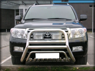 Кенгурин передний 76-60 мм с защитой картера для Toyota Land Cruiser 200 2013-2015