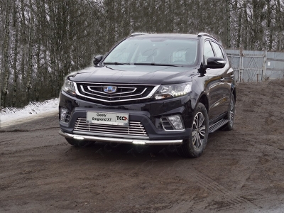 Защита переднего бампера с ДХО 60 мм ТСС для Geely Emgrand X7 2018-2021