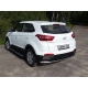Пороги алюминиевые ТСС с накладкой серые для Hyundai Creta 2016-2021