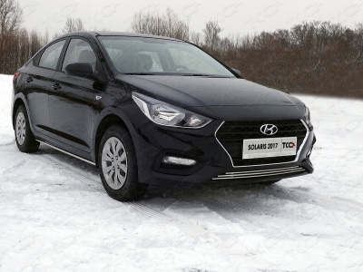 Накладка решётки радиатора нижняя 12 мм ТСС для Hyundai Solaris 2018-2020