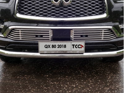 Накладка решетки радиатора 12 мм 2 шт ТСС для Infiniti QX80 2018-2021