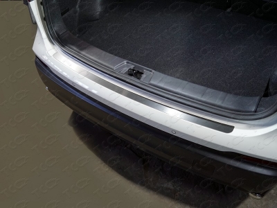 Накладка на задний бампер шлифованный лист ТСС для Nissan Qashqai 2019-2021
