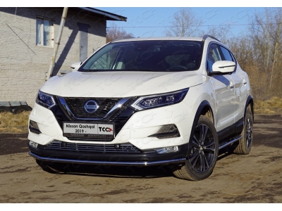 Решётка радиатора 12 мм 2 штуки ТСС для Nissan Qashqai 2019-2021