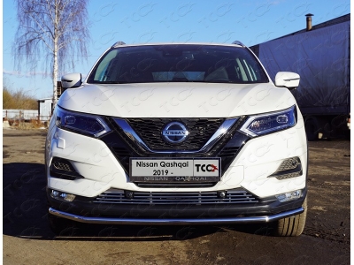 Решётка радиатора 12 мм 2 штуки ТСС для Nissan Qashqai 2019-2021