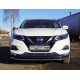 Решётка радиатора 12 мм 2 штуки ТСС для Nissan Qashqai 2019-2021