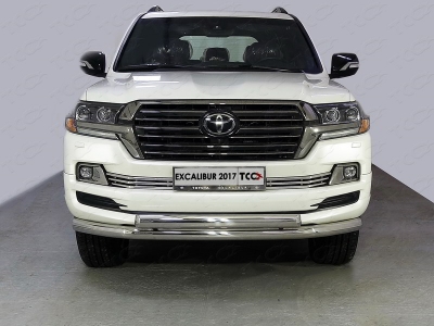 Защита решетки радиатора 16 мм ТСС для Toyota Land Cruiser 200 Excalibur 2017-2021