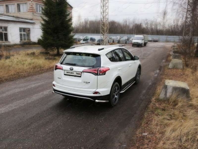 Защита задняя уголки 60 мм ТСС для Toyota RAV4 2015-2019