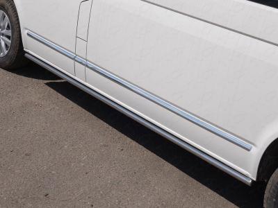Пороги труба 50 мм ТСС для Volkswagen Transporter T6 Long 2015-2021