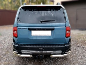 Защита заднего бампера "уголки" d-76+43 для Toyota Land Cruiser Prado 250 2023-н.в. ДИЗЕЛЬ №LCPR250_3.1