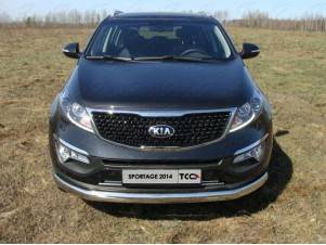 Защита переднего бампера с ДХО 60 мм для Kia Sportage № KIASPORT14-20
