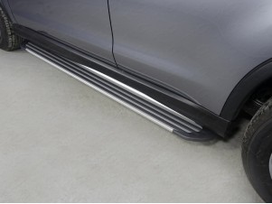 Пороги алюминиевые Slim Line Silver для Mitsubishi ASX № MITSASX17-12S