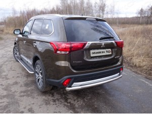 Защита заднего бампера длинная 60 мм для Mitsubishi Outlander № MITOUT15-18