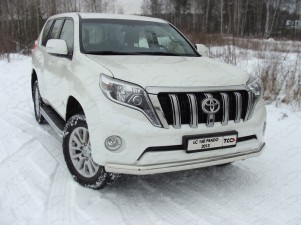 Защита передняя овальная 75х42 мм для Toyota Land Cruiser 150 № TOYLC15013-02