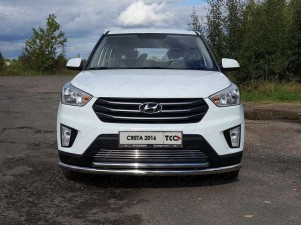 Защита передняя двойная 60-42 мм для Hyundai Creta № HYUNCRE16-30