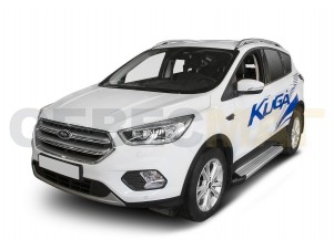 Пороги алюминиевые Rival Silver New для Ford Kuga № F180AL.1804.2