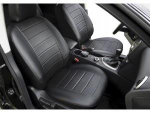 Чехлы Rival экокожа черные Строчка на спинку 40/60 для Nissan Qashqai № SC.4106.1
