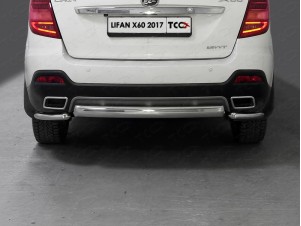 Защита заднего бампера овальная 75х42 мм для Lifan X60 № LIFX6017-24