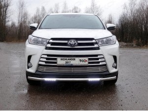 Защита переднего бампера с ДХО 60 мм для Toyota Highlander № TOYHIGHL17-29