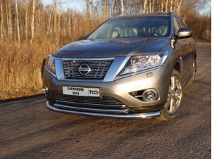 Защита передняя двойная 76/50 мм для Nissan Pathfinder № NISPAT14-01