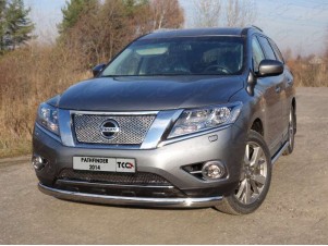 Защита передняя овальная 75х42 мм для Nissan Pathfinder № NISPAT14-04